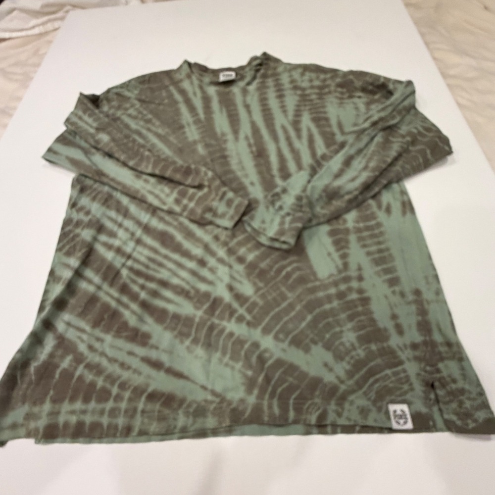 Pink Victorias Secret Long Sleeve Tie Dye Tee Green Brown Large 1036013305